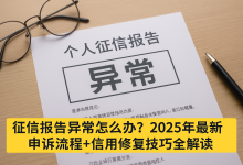 征信报告出现异常怎么办?2025最新处理流程+申诉技巧详解-财略网