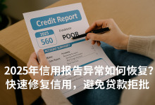 2025年信用报告异常如何恢复?快速修复信用,避免贷款拒批-财略网