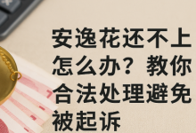 安逸花还不上怎么办?教你合法处理避免被起诉账单压力下如何科学规划分期还款-财略网财略网